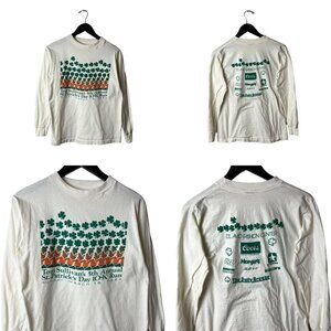 Tom Sullivan's St Patrick's Day T Shirt 1984 Vintage 80s Cream Small Solid Logo